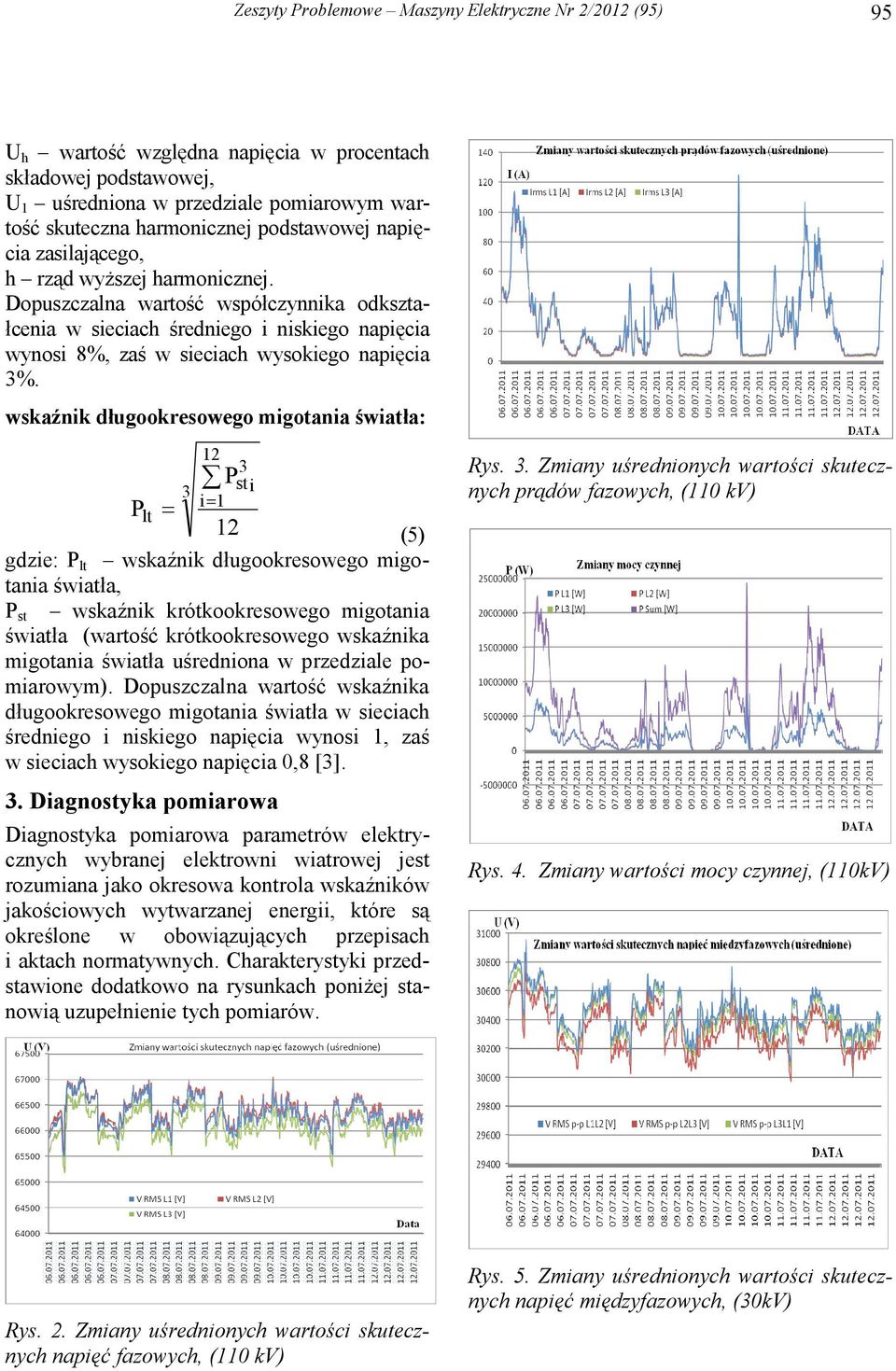 wskaźnik długookresowego migotania światła: 12 3 P 3 sti i= 1 Plt = 12 (5) gdzie: P lt wskaźnik długookresowego migotania światła, P st wskaźnik krótkookresowego migotania światła (wartość