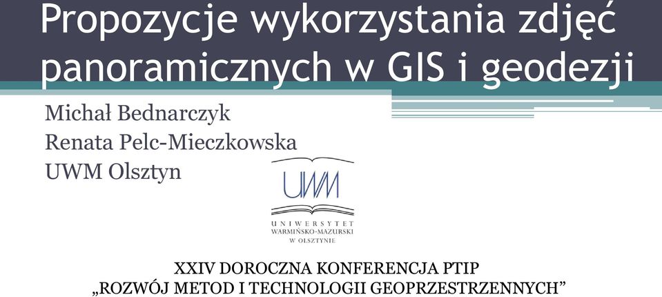 Pelc-Mieczkowska UWM Olsztyn XXIV DOROCZNA