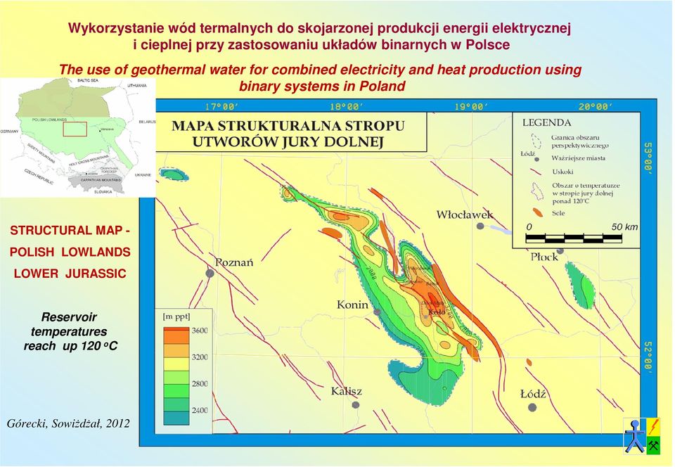 electricity and heat production using binary systems in Poland STRUCTURAL MAP - POLISH