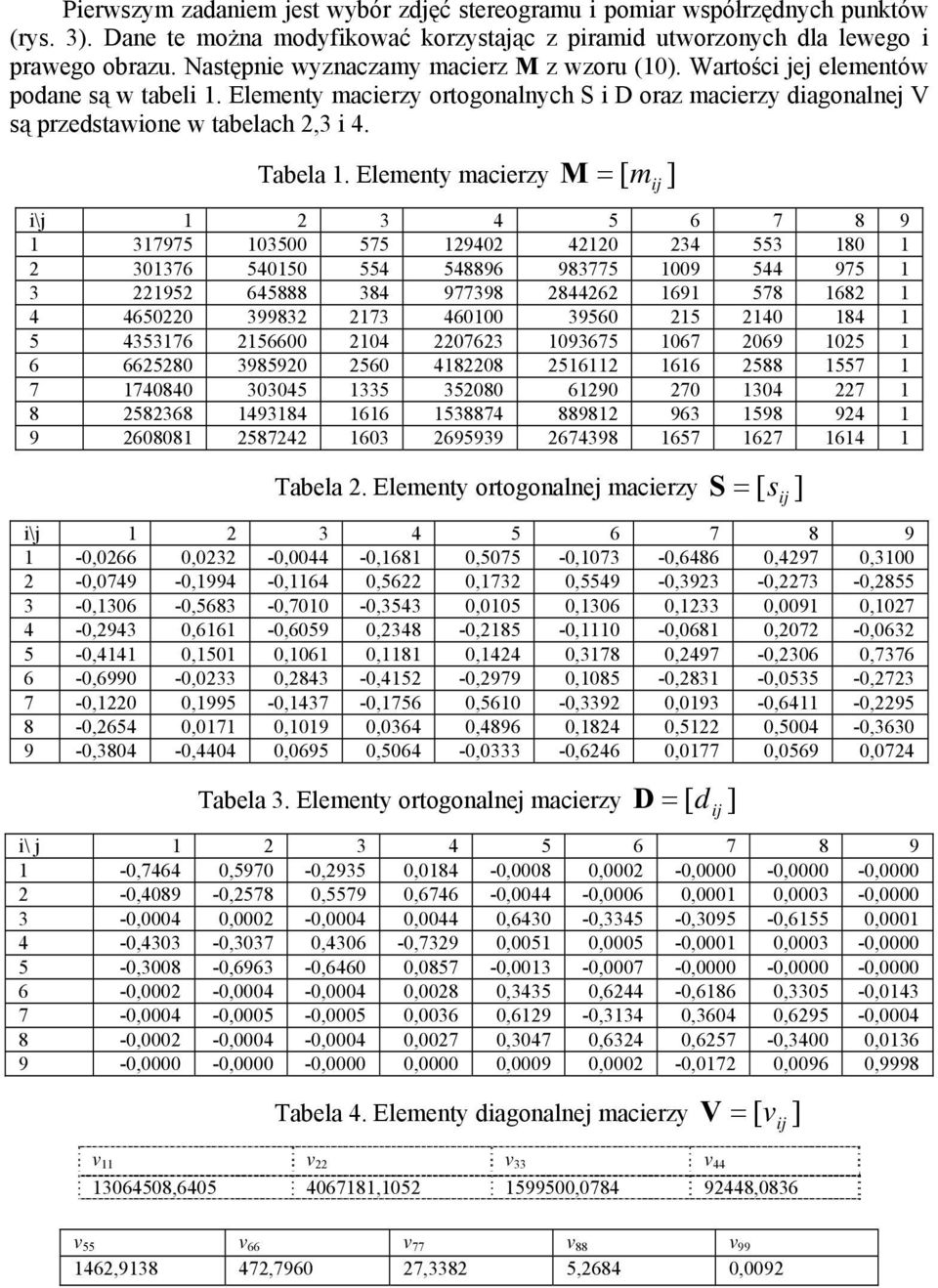 Elementy macierzy M = m ] i\j 1 2 3 4 5 6 7 8 9 1 317975 103500 575 129402 42120 234 553 180 1 2 301376 540150 554 548896 983775 1009 544 975 1 3 221952 645888 384 977398 2844262 1691 578 1682 1 4