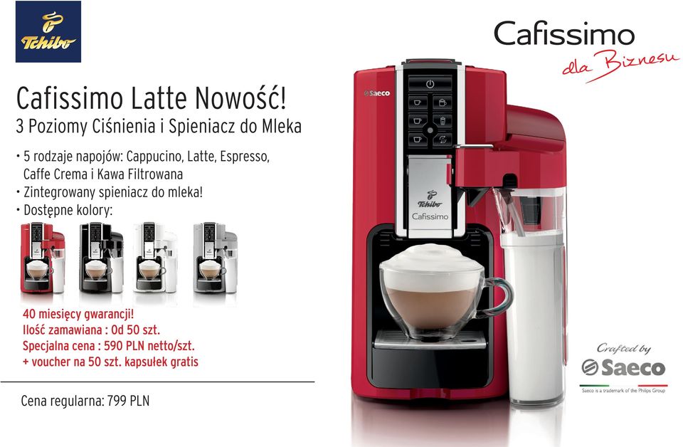 Espresso, Caffe Crema i Kawa Filtrowana Zintegrowany spieniacz do mleka!