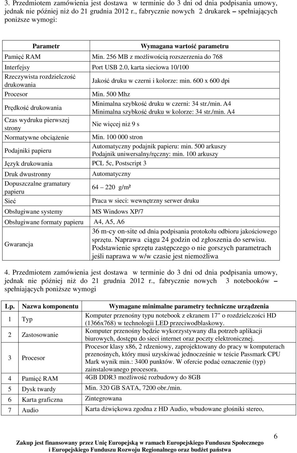 0, karta sieciowa 10/100 Rzeczywista rozdzielczość drukowania Jakość druku w czerni i kolorze: min. 600 x 600 dpi Procesor Min.