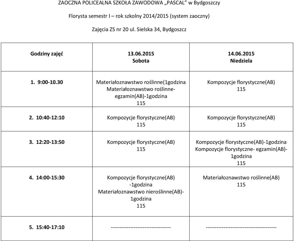 10:40-12:10 3. 12:20-13:50 4.