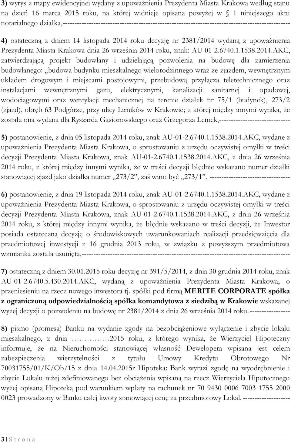 Miasta Krakowa dnia 26 września 2014 