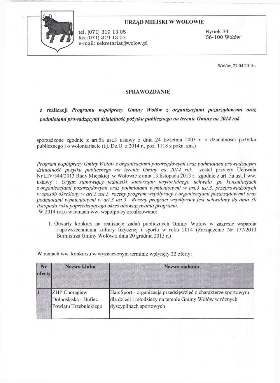 art.sa ust.3 ustawy z dnia 24 kwietnia 2003 r. o działalności pożytku publicznego i o wolontariacie (t.j. Dz.U. z 2014 r., poz. 1118 z późn. zm.