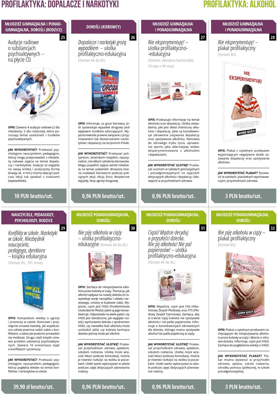 plakat profilaktyczny OPIS: Zawiera 4 audycje radiowe (2 dla młodzieży; 2 dla rodziców), które poruszają temat uzależnień i środków psychoaktywnych. JAK WYKORZYSTAĆ?