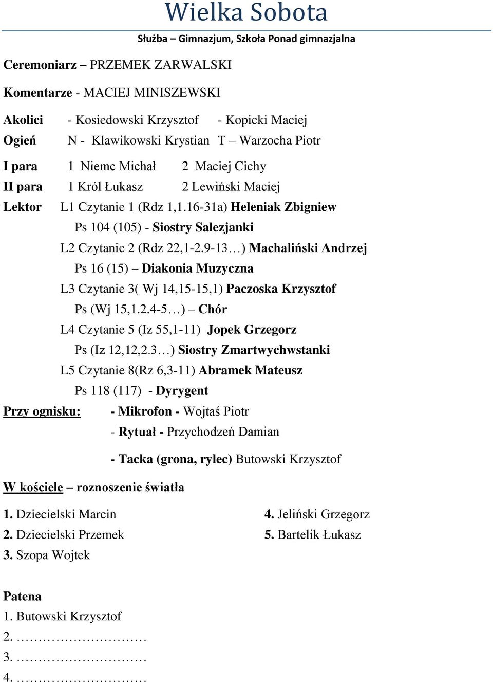 16-31a) Heleniak Zbigniew Ps 104 (105) - Siostry Salezjanki L2 Czytanie 2 (Rdz 22,1-2.