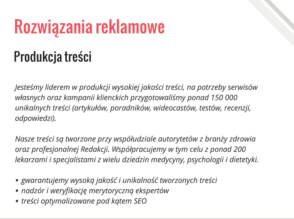 Nasze treści są tworzone przy współudziale autorytetów z branży zdrowia oraz profesjonalnej Redakcji.