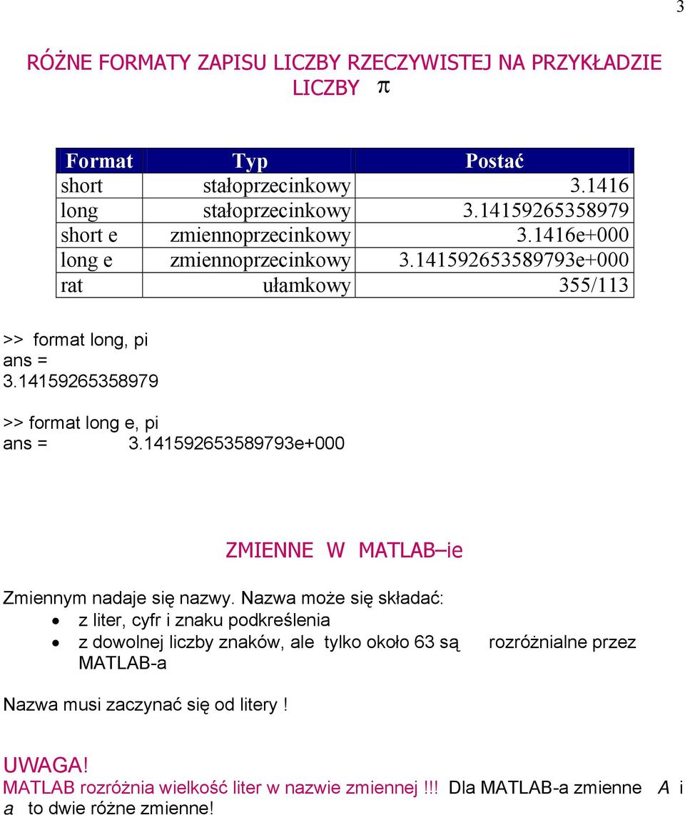 8e000 ZMIENNE W MTLB ie Zmieym dje się zwy.