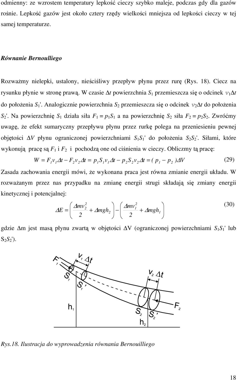W czasie t powierzchnia S 1 przemieszcza się o odcinek v 1 t do położenia S 1 '. Analogicznie powierzchnia S przemieszcza się o odcinek v t do położenia S '.