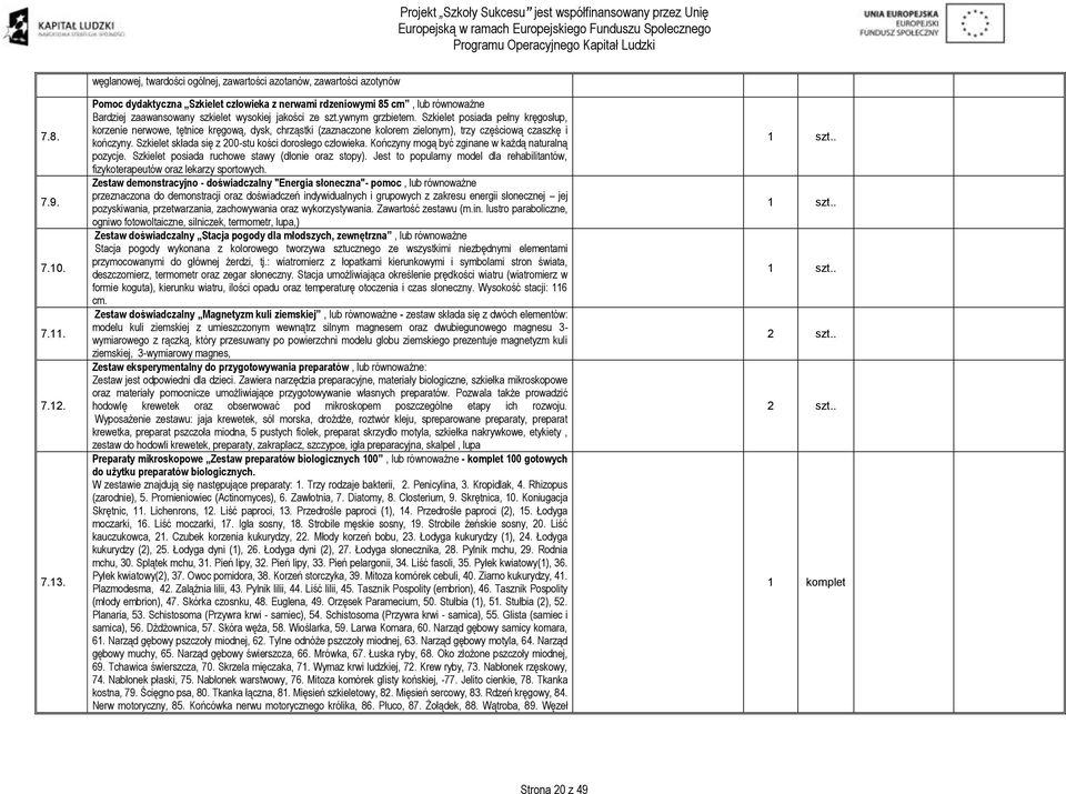 jakości ze szt.ywnym grzbietem. Szkielet posiada pełny kręgosłup, korzenie nerwowe, tętnice kręgową, dysk, chrząstki (zaznaczone kolorem zielonym), trzy częściową czaszkę i kończyny.