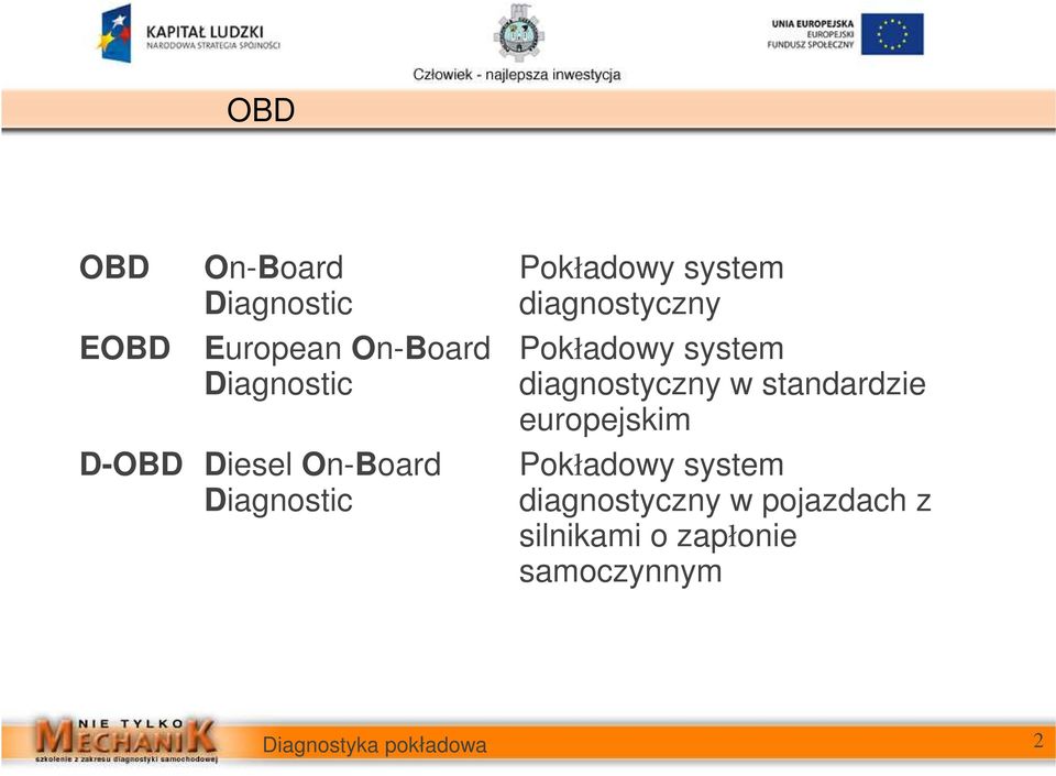 diagnostyczny Pokładowy system diagnostyczny w standardzie