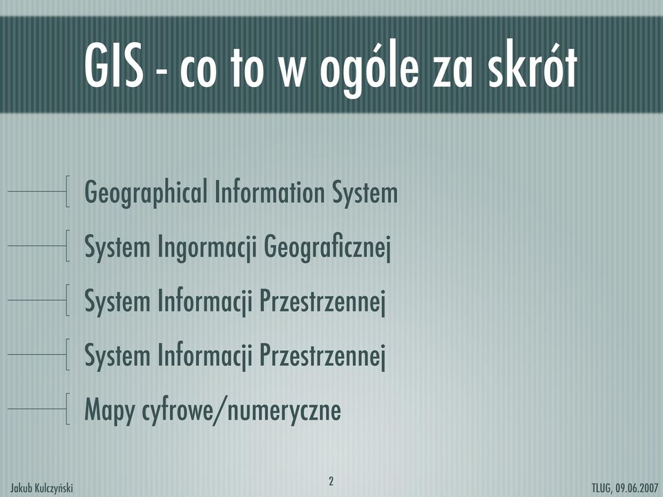 Geograficznej System Informacji Przestrzennej