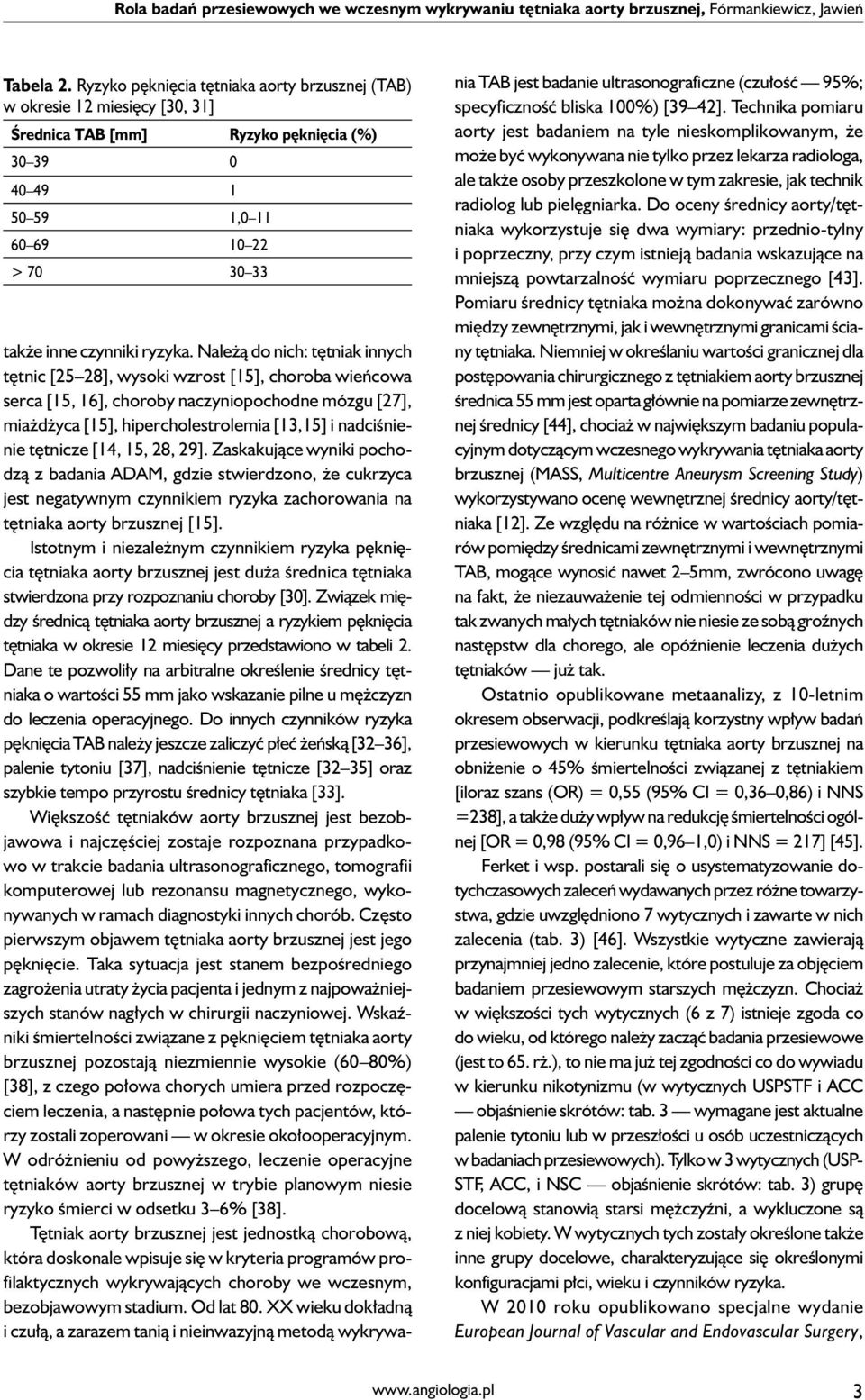 Należą do nich: tętniak innych tętnic [25 28], wysoki wzrost [15], choroba wieńcowa serca [15, 16], choroby naczyniopochodne mózgu [27], miażdżyca [15], hipercholestrolemia [13,15] i nadciśnienie