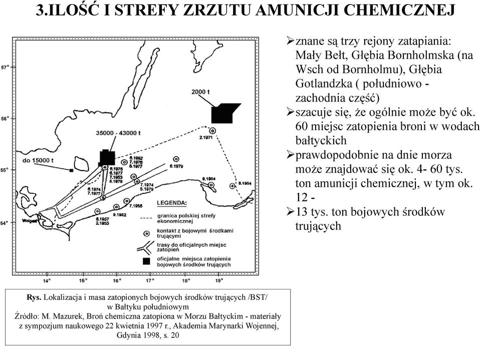 ton amunicji chemicznej, w tym ok. 12-13 tys. ton bojowych środków trujących Rys.