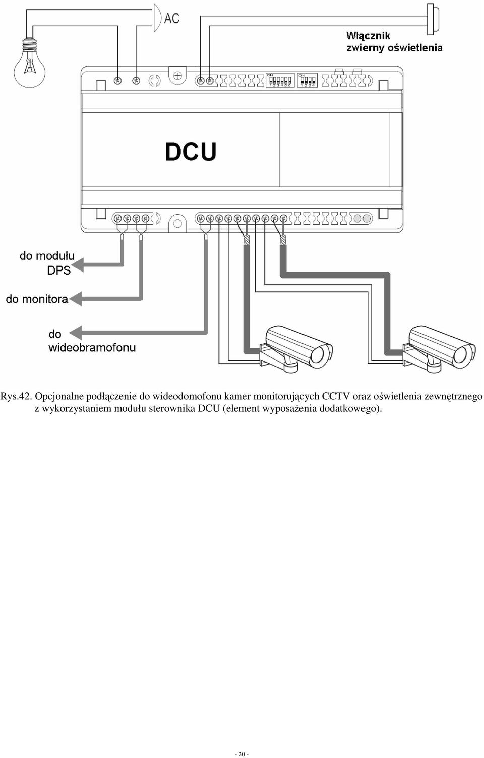 monitorujących CCTV oraz oświetlenia