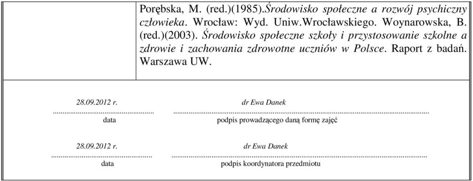 Środowisko społeczne szkoły i przystosowanie szkolne a zdrowie i zachowania zdrowotne uczniów w