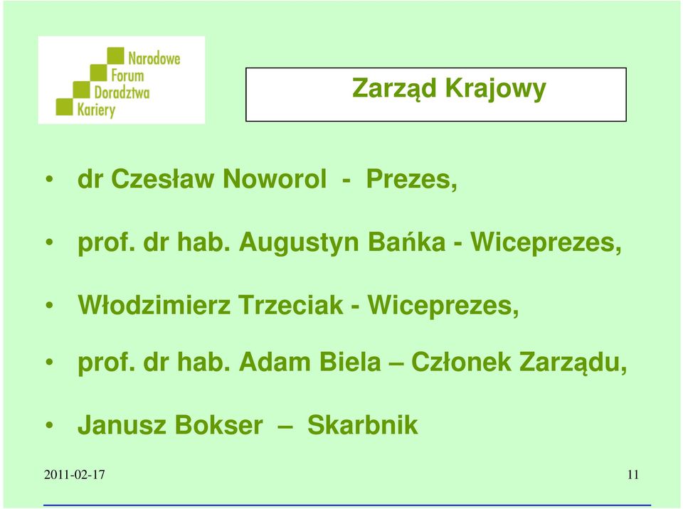 Augustyn Bańka - Wiceprezes, Włodzimierz Trzeciak
