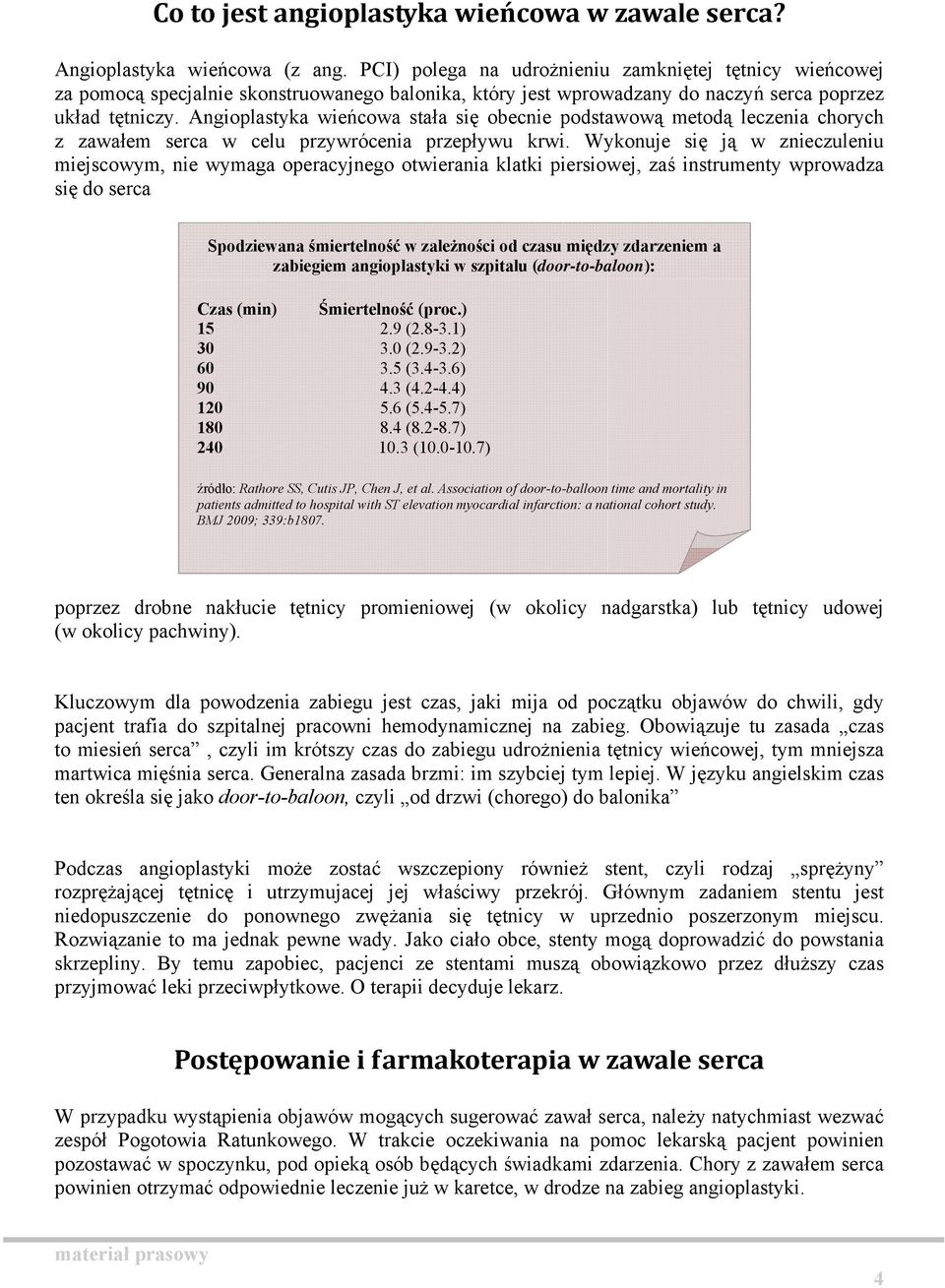 Angioplastyka wieńcowa stała się obecnie podstawową metodą leczenia chorych z zawałem serca w celu przywrócenia przepływu krwi.