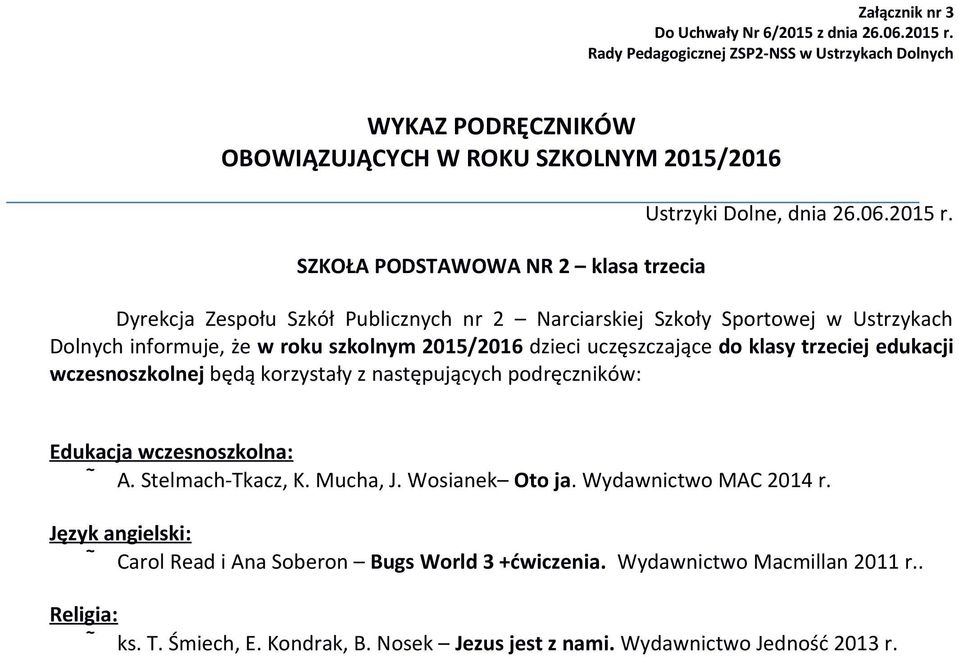 Stelmach-Tkacz, K. Mucha, J. Wosianek Oto ja. Wydawnictwo MAC 2014 r.