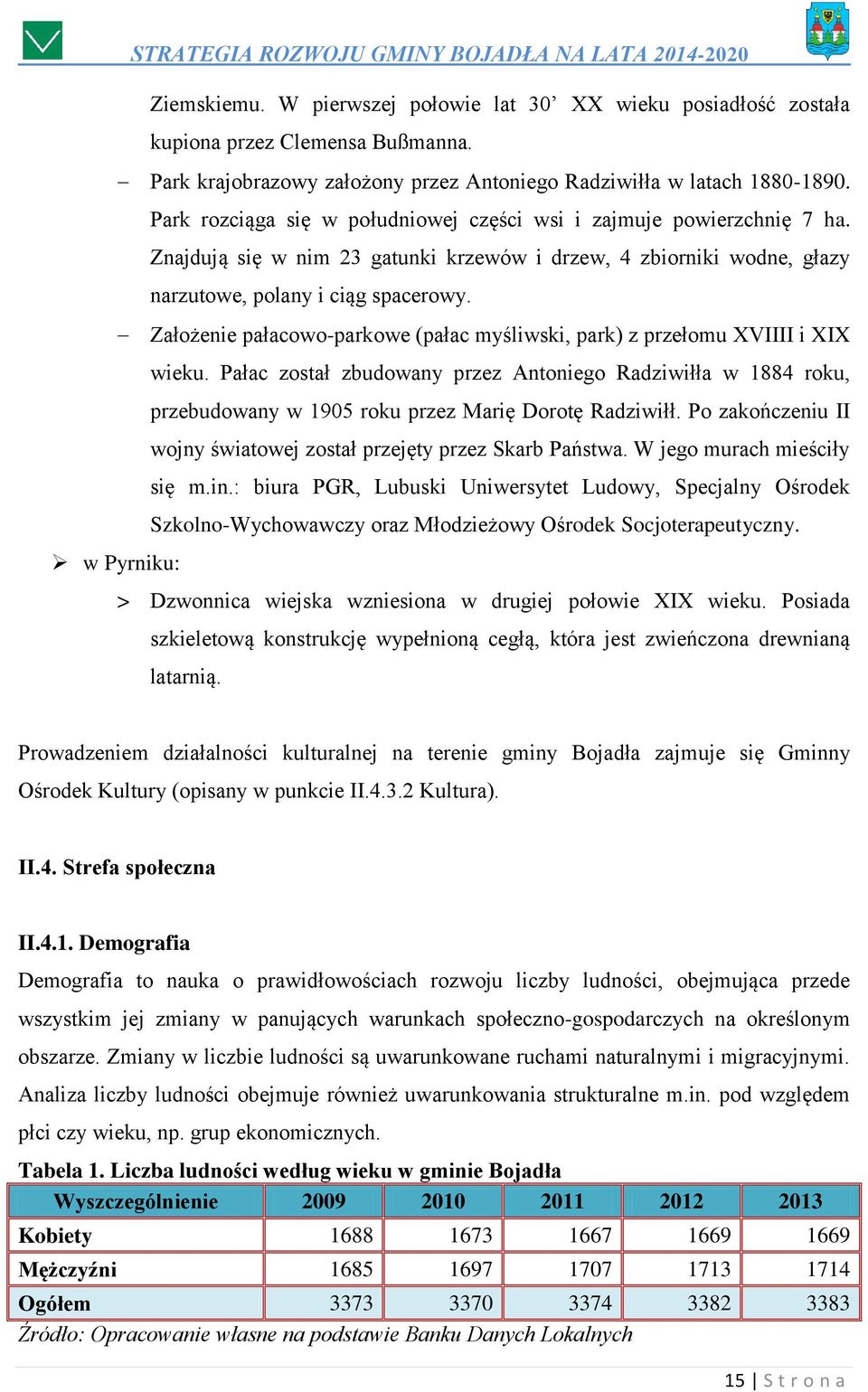 Założenie pałacowo-parkowe (pałac myśliwski, park) z przełomu XVIIII i XIX wieku. Pałac został zbudowany przez Antoniego Radziwiłła w 1884 roku, przebudowany w 1905 roku przez Marię Dorotę Radziwiłł.