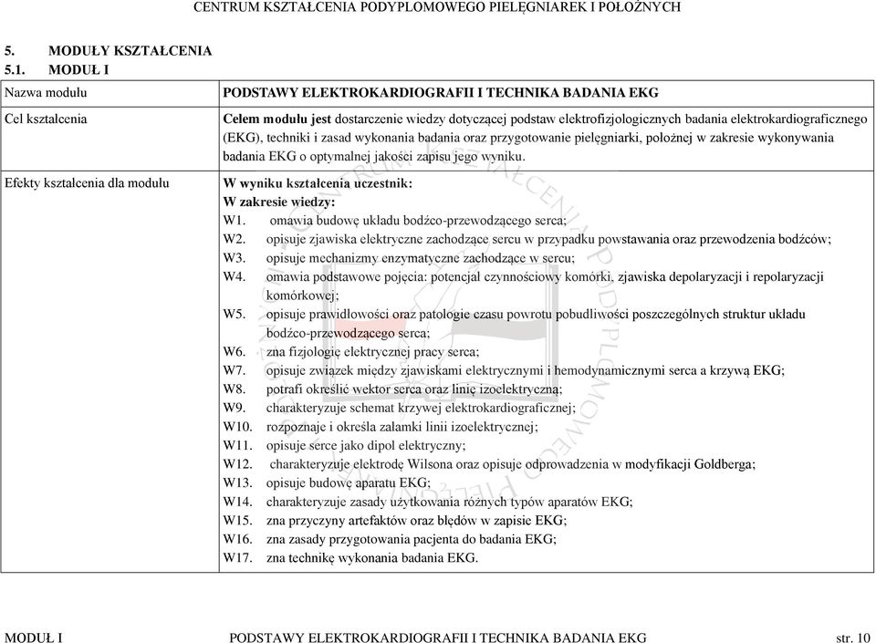 badania elektrokardiograficznego (EKG), techniki i zasad wykonania badania oraz przygotowanie pielęgniarki, położnej w zakresie wykonywania badania EKG o optymalnej jakości zapisu jego wyniku.