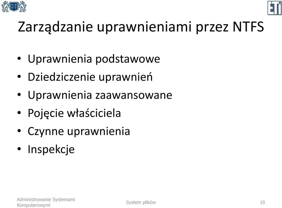 uprawnień Uprawnienia zaawansowane Pojęcie