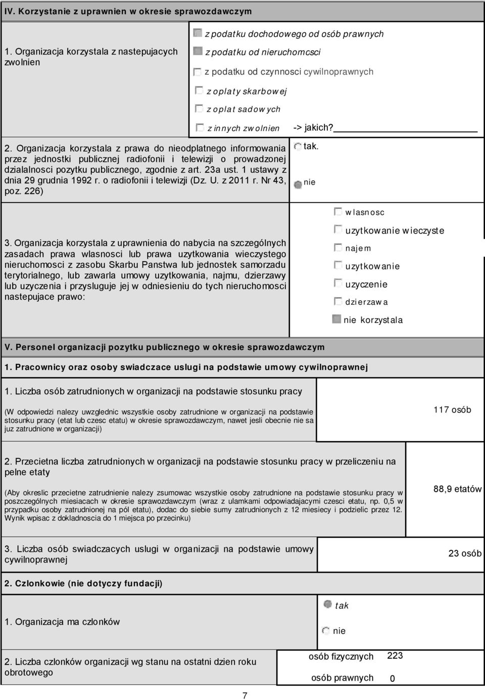 Organizacja korzystala z praa do odplatnego informoania przez jednostki publicznej radiofonii i teleizji o proadzonej dzialalnosci pozytku publicznego, zgod z art. a ust. ustay z dnia 9 grudnia 99 r.