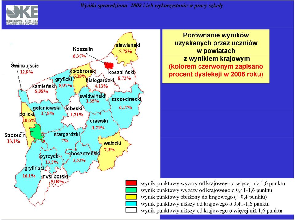 wyższy y od krajowego o 0,41-1,6, punktu wynik punktowy zbliżony do krajowego (± 0,4 punktu) 18-30 września