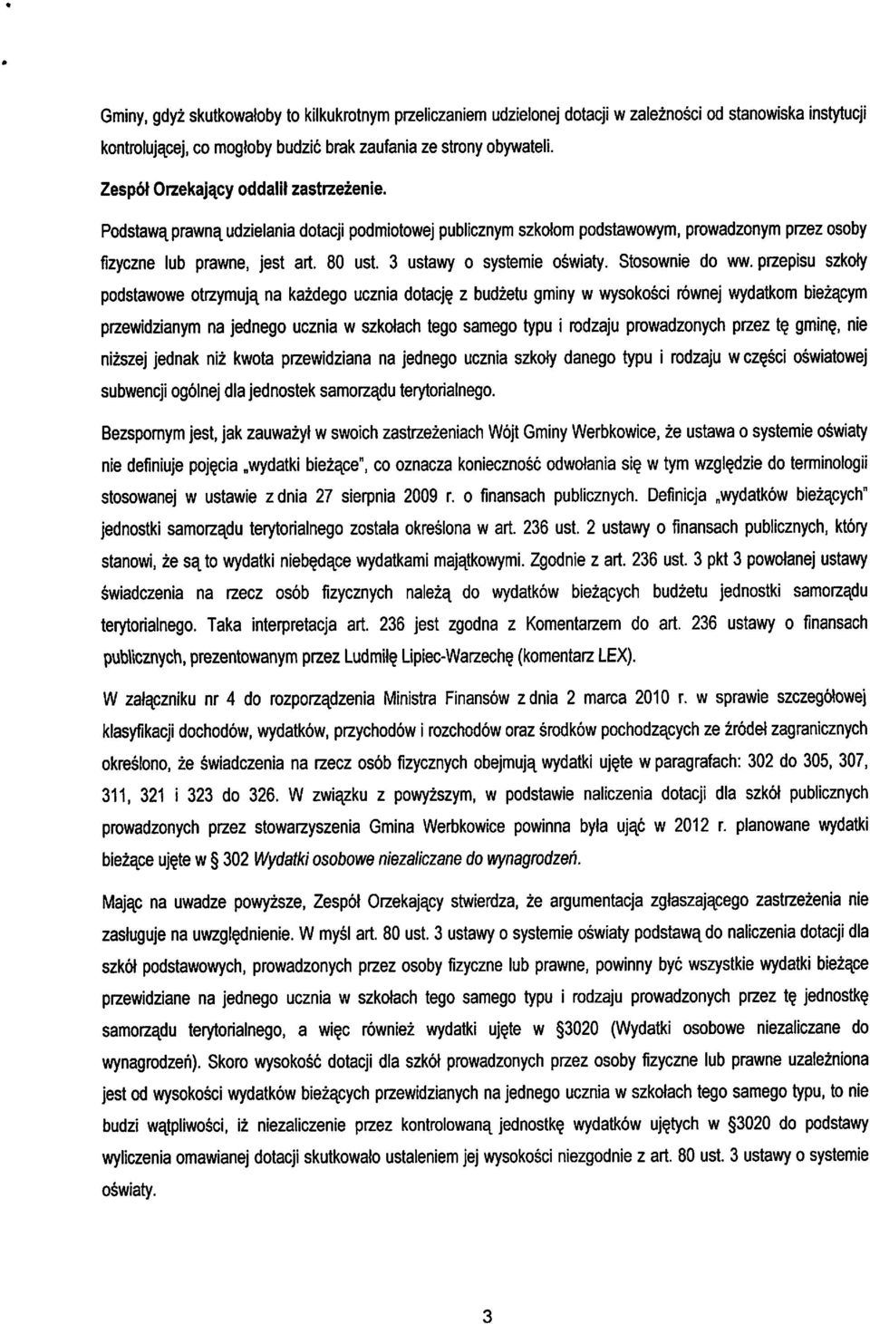 3 ustawy o systemie oswiaty. Stosownie do ww.