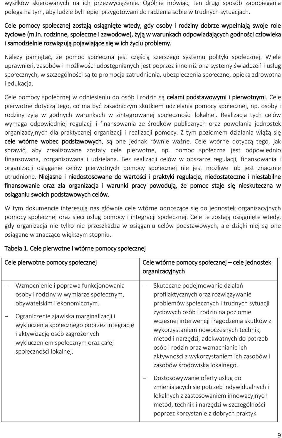 dobrze wypełniają swoje role życiowe (m.in. rodzinne, społeczne i zawodowe), żyją w warunkach odpowiadających godności człowieka i samodzielnie rozwiązują pojawiające się w ich życiu problemy.