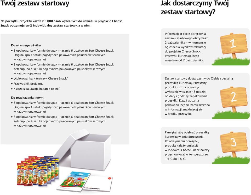 6 opakowań Zott Cheese Snack Original (po 4 sztuki pojedynczo pakowanych paluszków serowych w każdym opakowaniu) 3 opakowania w formie dwupak - łącznie 6 opakowań Zott Cheese Snack Ketchup (po 4