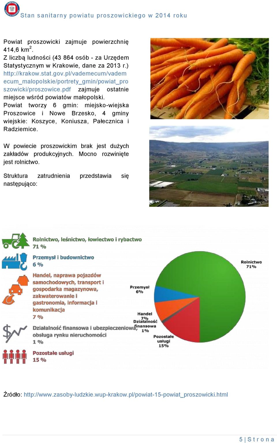 pl/vademecum/vadem ecum_malopolskie/portrety_gmin/powiat_pro szowicki/proszowice.pdf zajmuje ostatnie miejsce wśród powiatów małopolski.