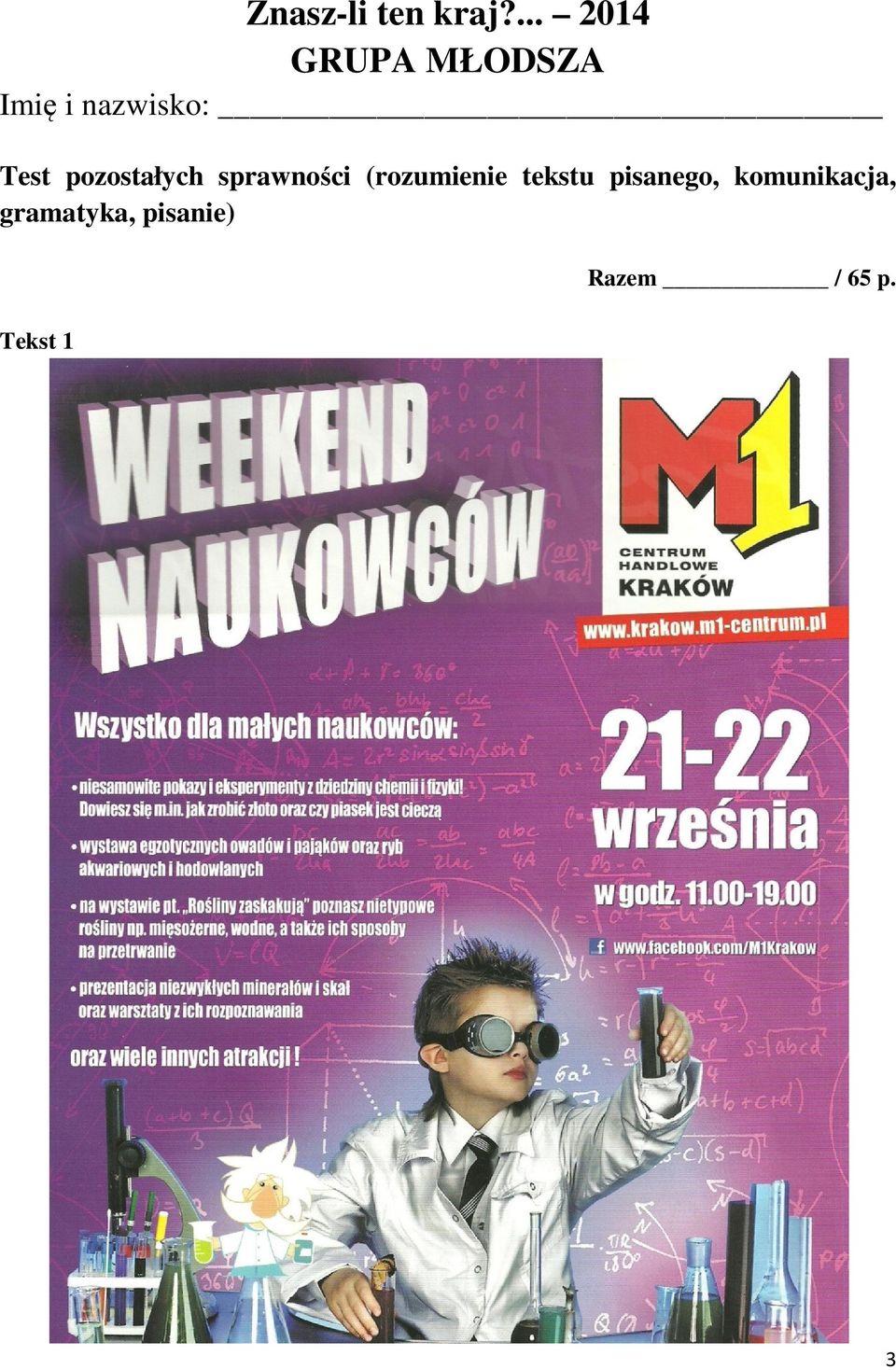 Test pozostałych sprawności (rozumienie