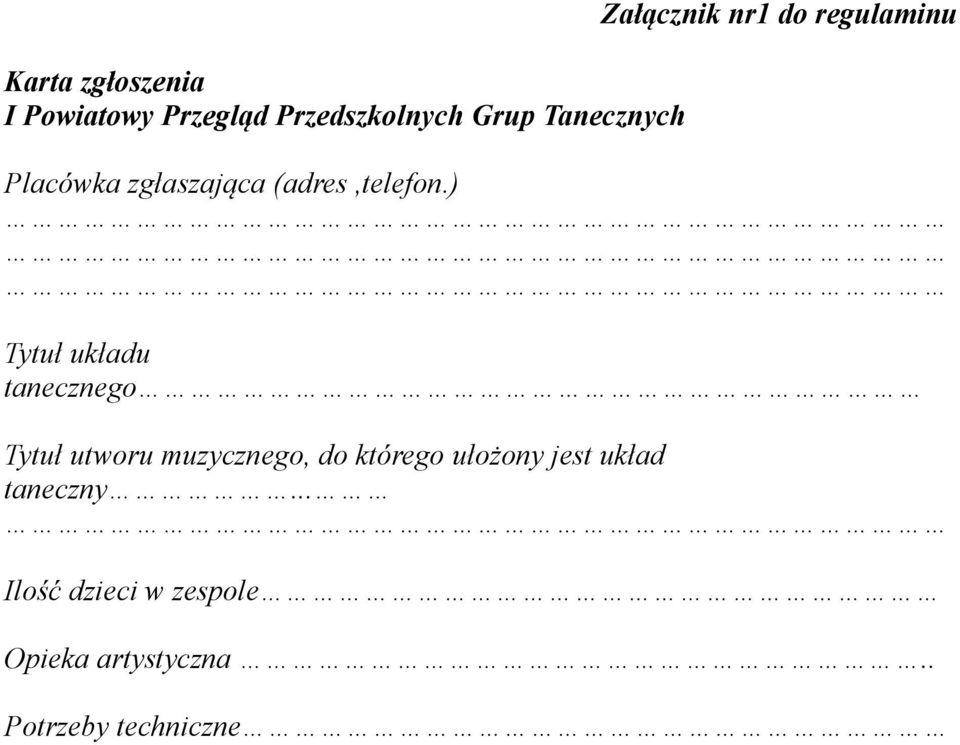 ) Tytuł układu taneczneg Tytuł utwru muzyczneg, d któreg ułżny jest