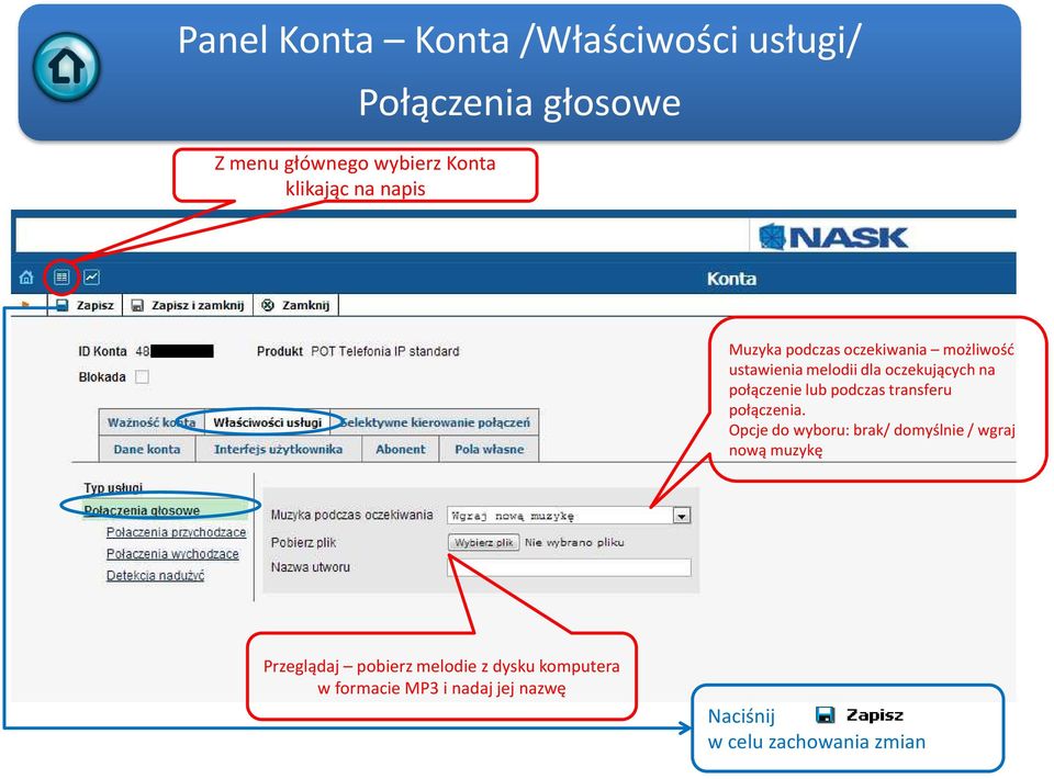 lub podczas transferu połączenia.