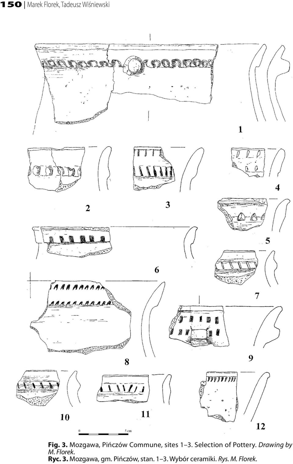 Selection of Pottery. Drawing by M. Florek. Ryc.