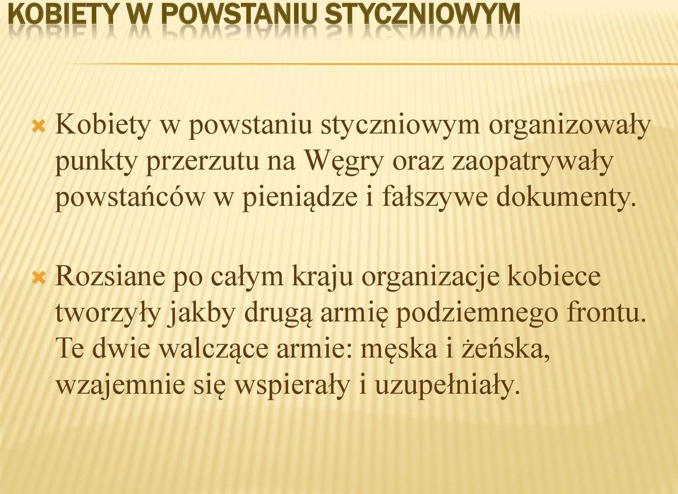 Rozsiane po całym kraju organizacje kobiece tworzyły jakby drugą armię