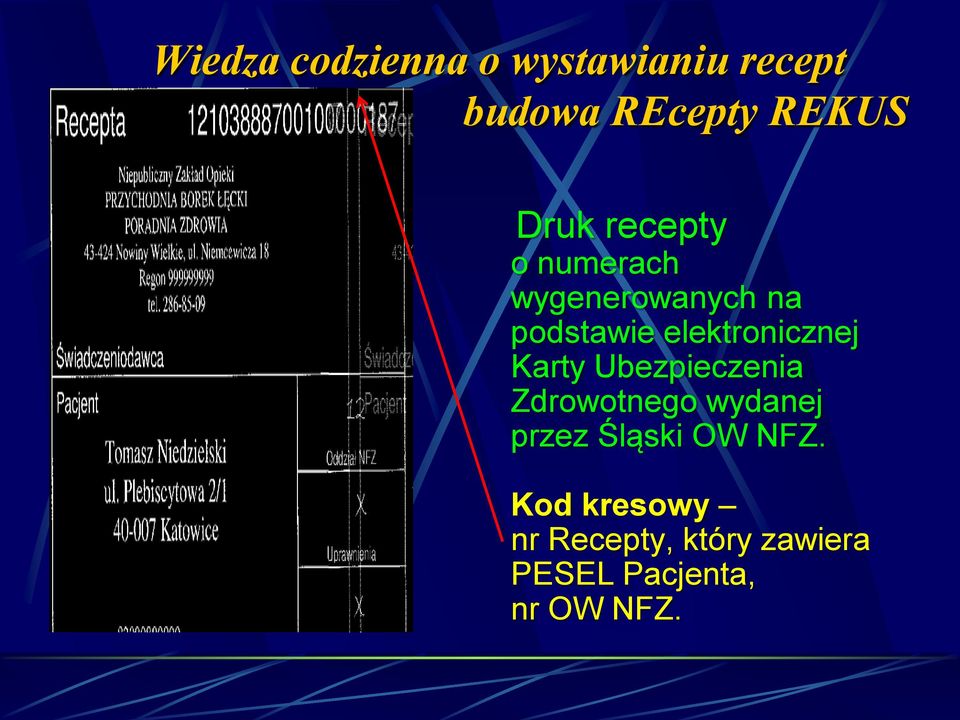 Ubezpieczenia Zdrowotnego wydanej przez Śląski OW NFZ.