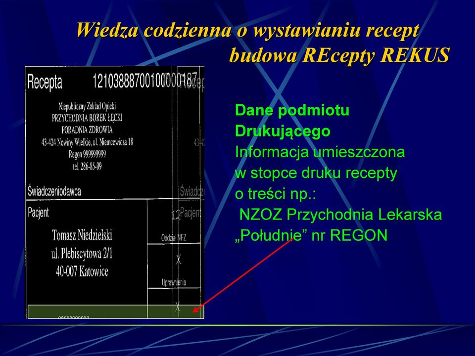 stopce druku recepty o treści np.