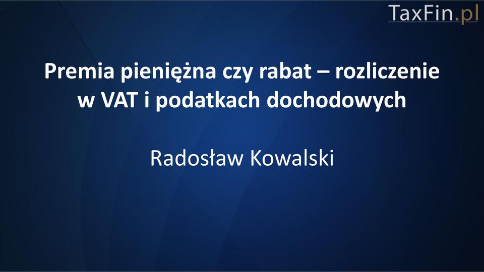 VAT i podatkach