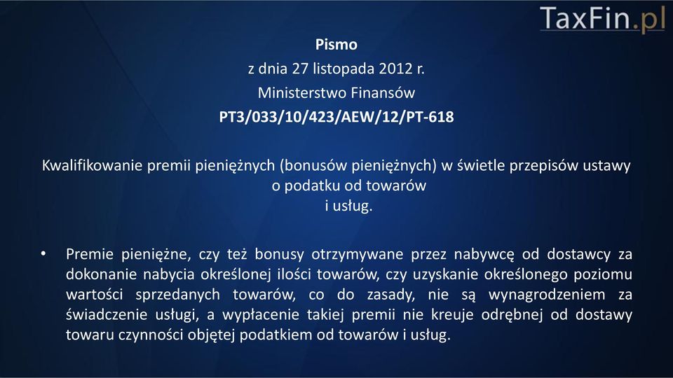 podatku od towarów i usług.