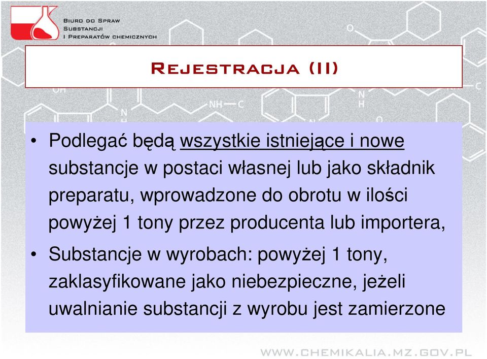 producenta lub importera, Substancje w wyrobach: powyej 1 tony,