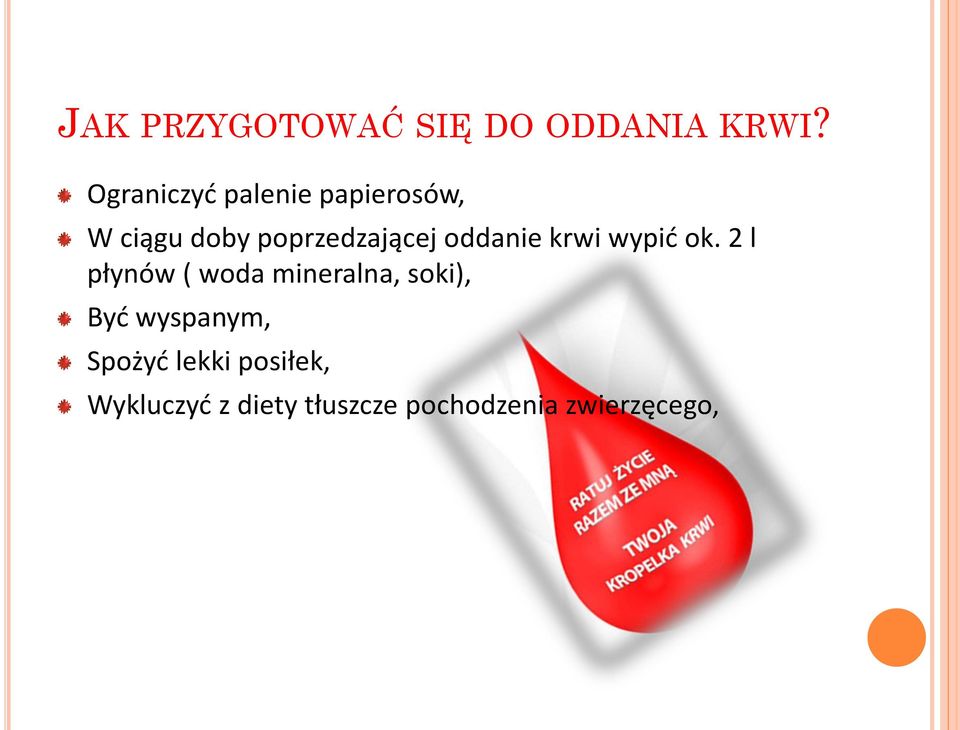 oddanie krwi wypić ok.