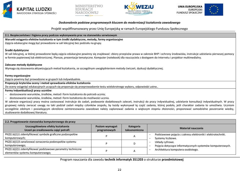 prowadzone w sali lekcyjnej bez podziału na grupy.