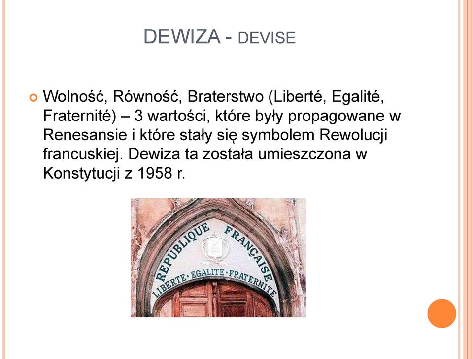 w Renesansie i które stały się symbolem Rewolucji