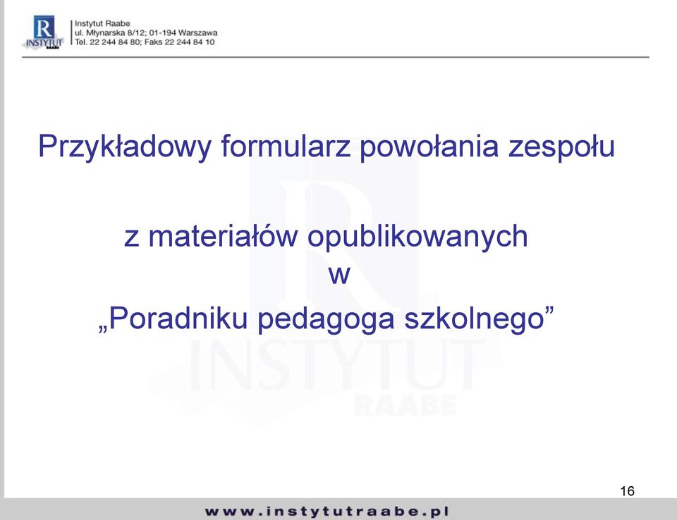 materiałów opublikowanych