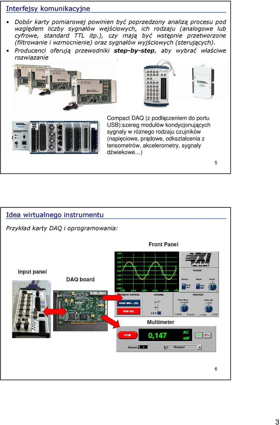 Producenci oferują przewodniki step-by-step, aby wybrać właściwe rozwiązanie Compact DAQ (z podłączeniem do portu USB):szereg modułów kondycjonujących sygnały