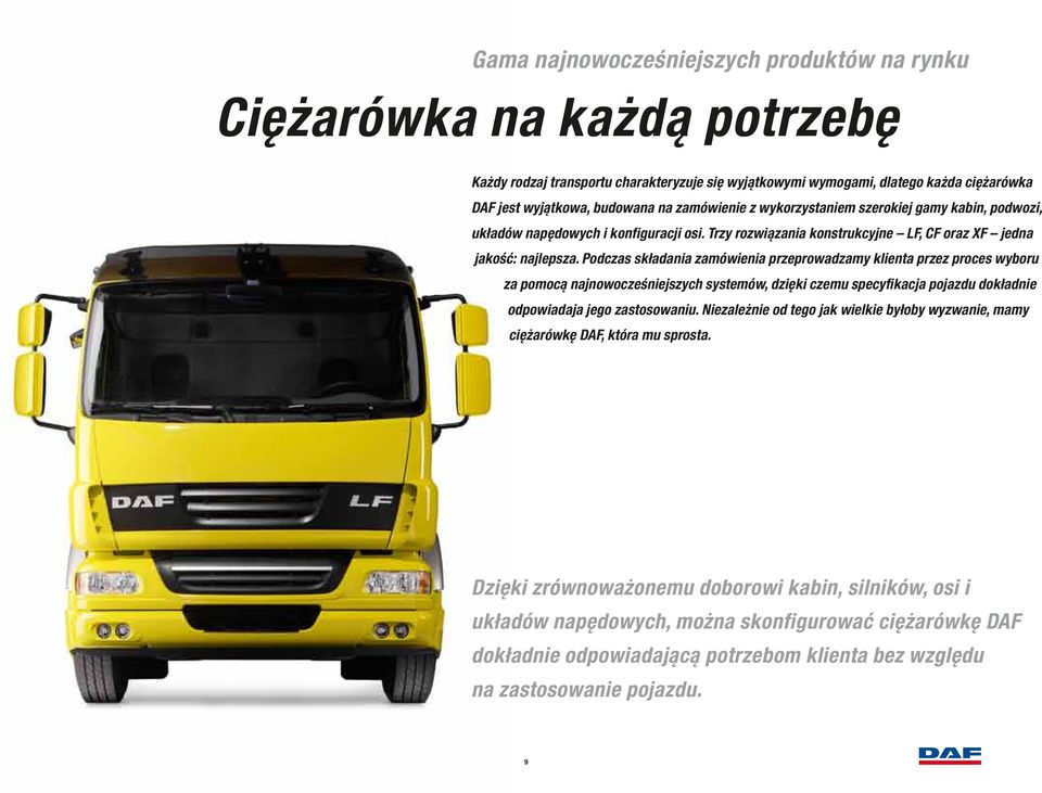 Podczas składania zamówienia przeprowadzamy klienta przez proces wyboru za pomocą najnowocześniejszych systemów, dzięki czemu specyfikacja pojazdu dokładnie odpowiadaja jego zastosowaniu.