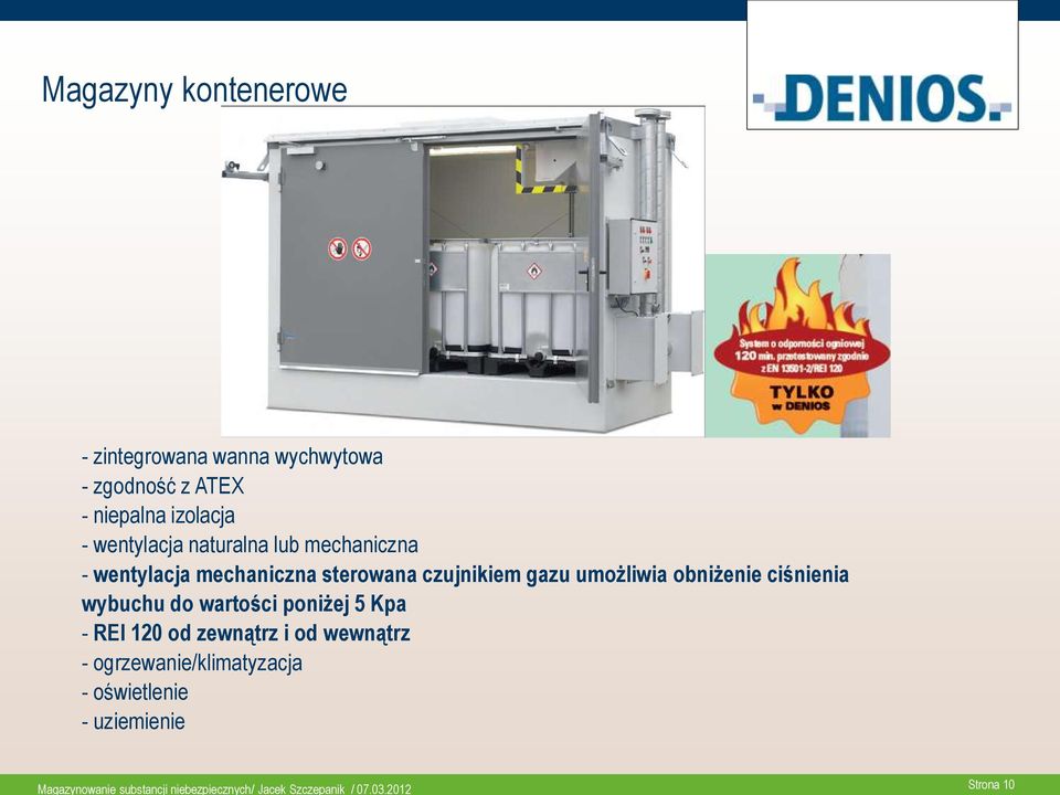 wybuchu do wartości poniżej 5 Kpa - REI 120 od zewnątrz i od wewnątrz - ogrzewanie/klimatyzacja -